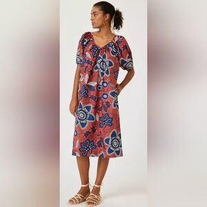Anthropologie Sundry Floral Midi Dress Size 2 | Medium